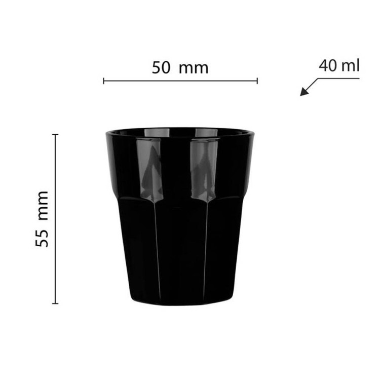 Kieliszki do wódki 40 ml Glasmark komplet 6 sztuk czarne Kieliszki do wódki 40 ml Glasmark komplet 6 sztuk czarne