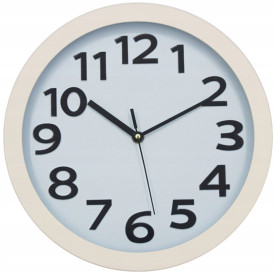 Zegar ścienny kremowy E 6717 Elitehoff cichy nowoczesny 30cm