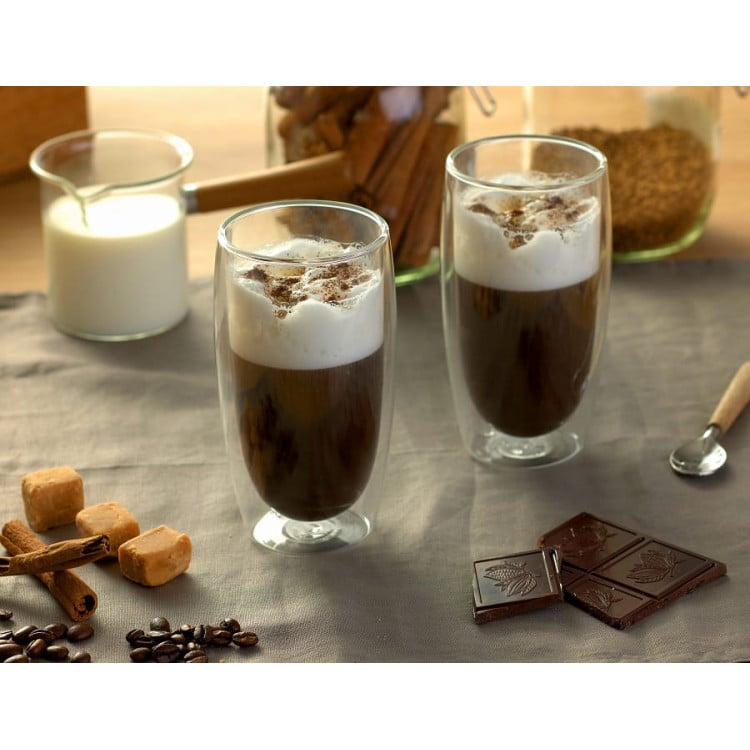 Szklanki termiczne 400 ml wysokie komplet 6 szt z łyżeczkami MGHOME Fiorino Szklanki termiczne 400 ml wysokie komplet 6 szt z łyżeczkami MGHOME Fiorino