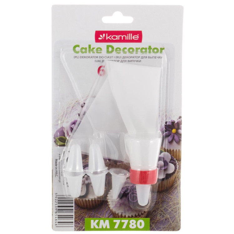 Dekorator do tortu ciast tylki biały rekaw szpryca KM 7780 Kamille Dekorator do tortu ciast tylki biały rekaw szpryca KM 7780 Kamille
