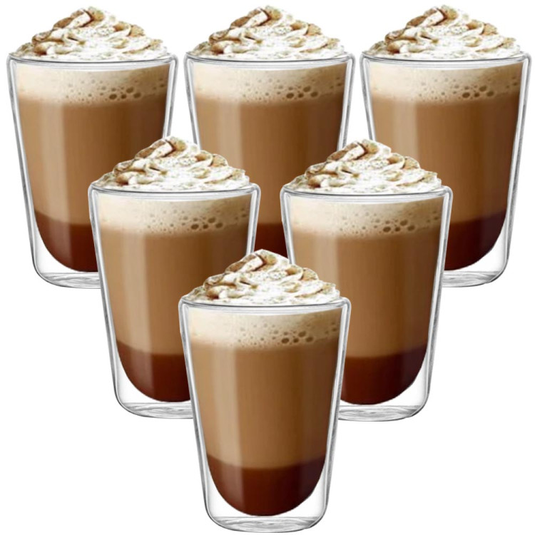 Szklanki termiczne MG Home 350 ml do kawy latte zestaw 6 sztuk