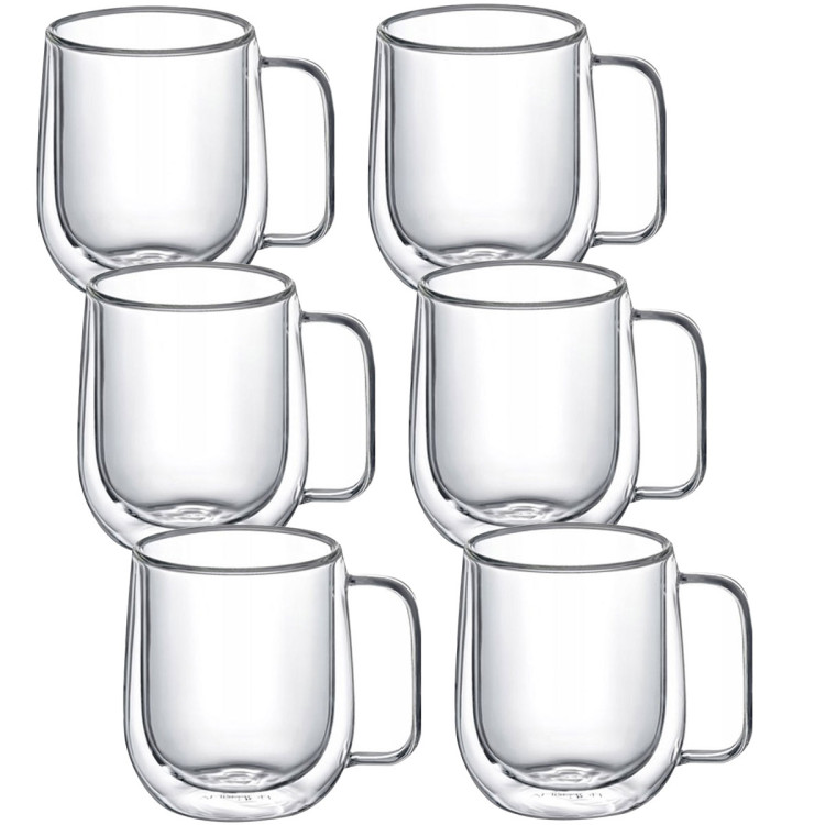 Szklanki termiczne MG Home Renza z uchem 250 ml zestaw 6 sztuk