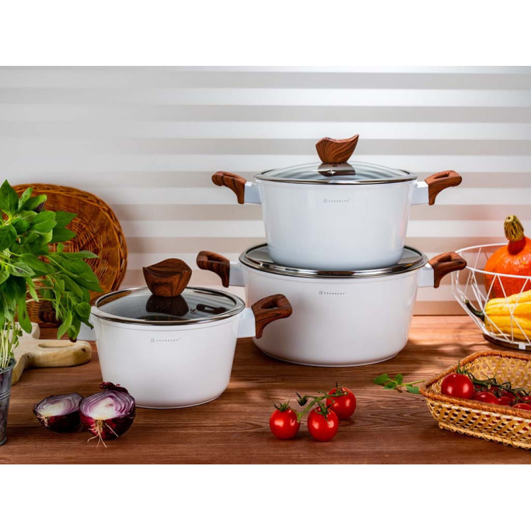 Garnki marmurowe Zilner ZL 8560 Indukcja zestaw garnków z przyborami kuchennymi