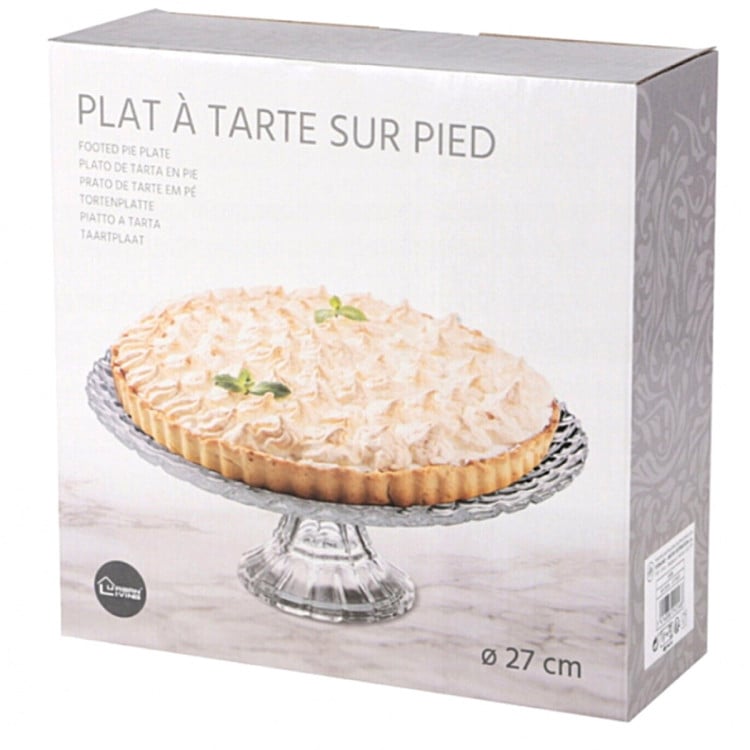 Patera szklana na tort 27cm pojemnik na ciasto owoce Tragar 2568