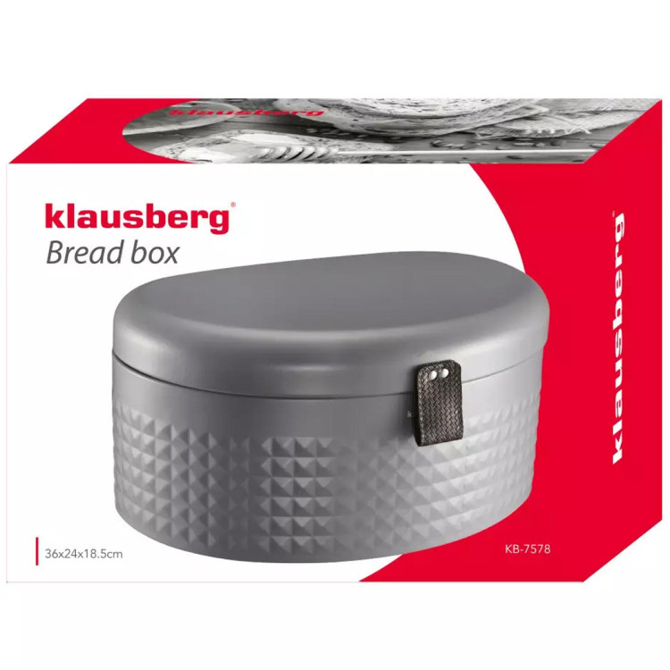 Chlebak metalowy Klausberg KB 7578 pojemnik na pieczywo szary diament