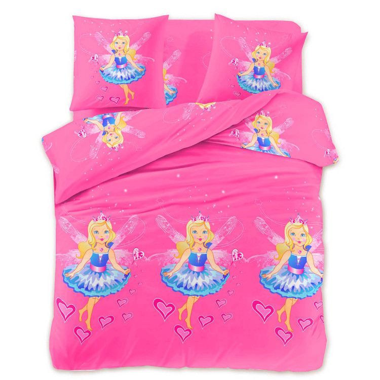 Pościel 140x200 dla dzieci bawełna satynowa 3D Cotton World gruba 2 części 2416 wróżka