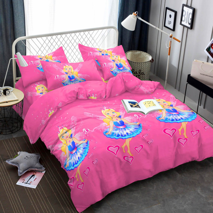 Pościel 140x200 dla dzieci bawełna satynowa 3D Cotton World gruba 2 części 2416 wróżka