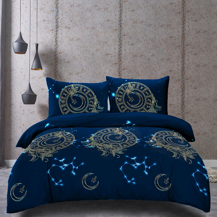 Pościel 140x200 bawełna satynowa 3D Cotton World gruba 2 części 2428 zodiak