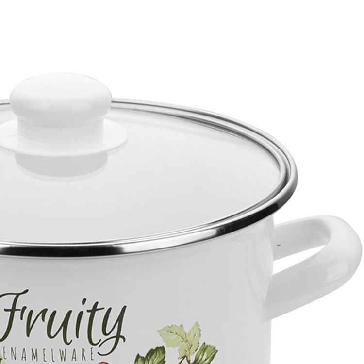 Garnek emaliowany prosty z pokrywką 20 cm 3,7 litra Florina Kalina