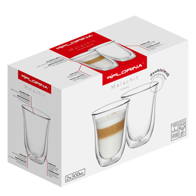 Szklanki termiczne Malachit Tulip 300 ml zestaw 6 szklanek