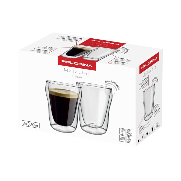 Szklanki termiczne Florina Malachit Cube 320 ml zestaw 2 sztuki