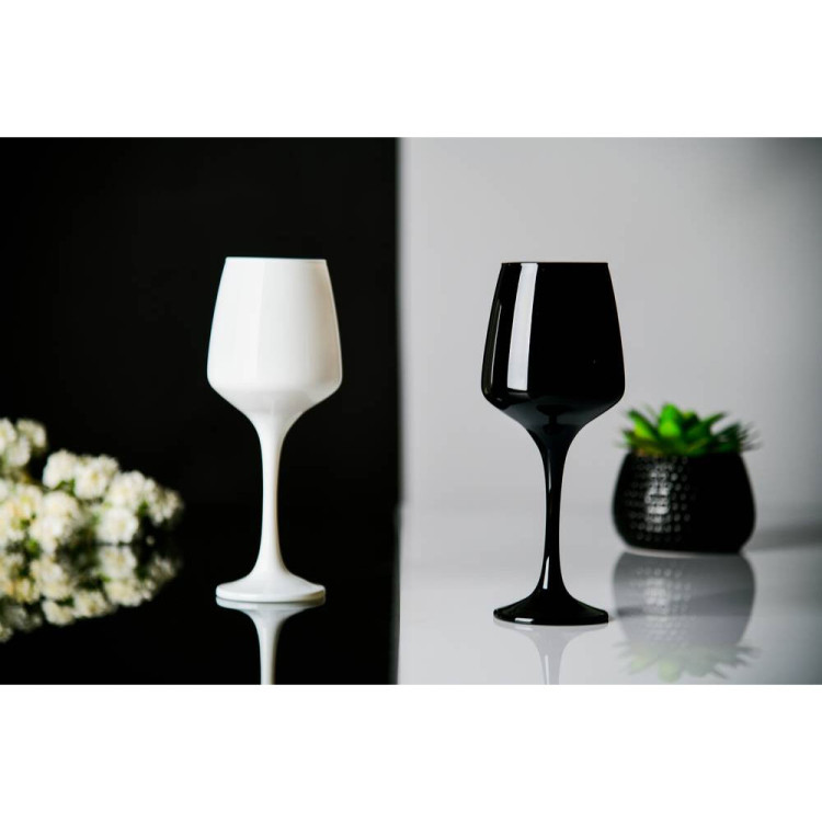 Kieliszki do wina Glasmark 360 ml komplet 6 sztuk czarne i białe