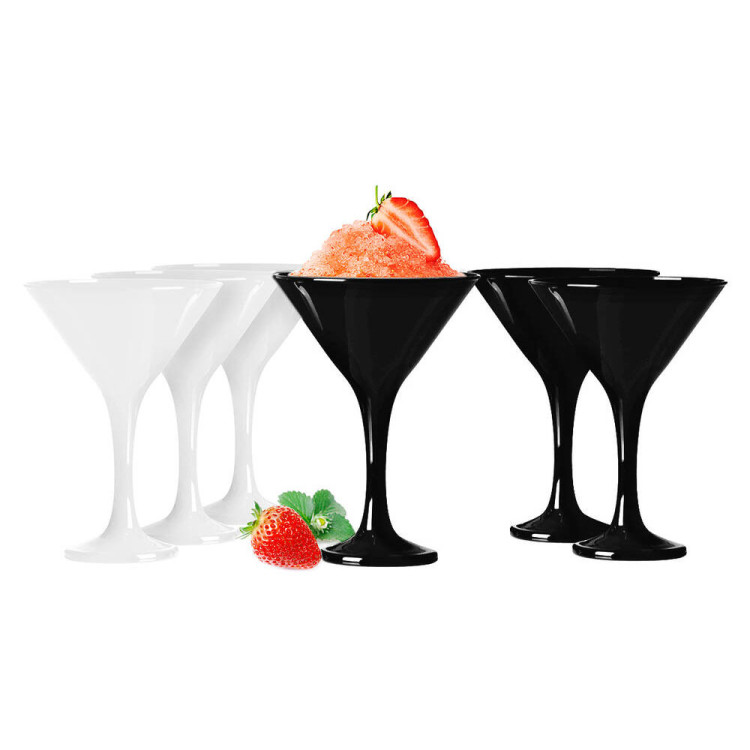 Kieliszki do martini Glasmark 150 ml komplet 6 sztuk czarne i białe