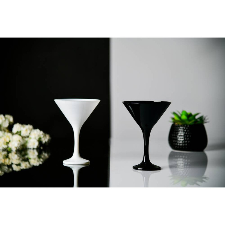 Kieliszki do martini Glasmark 150 ml komplet 6 sztuk czarne i białe