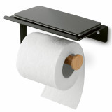 Uchwyt wieszak łazienkowy na papier toaletowy Tadar Wood czarny