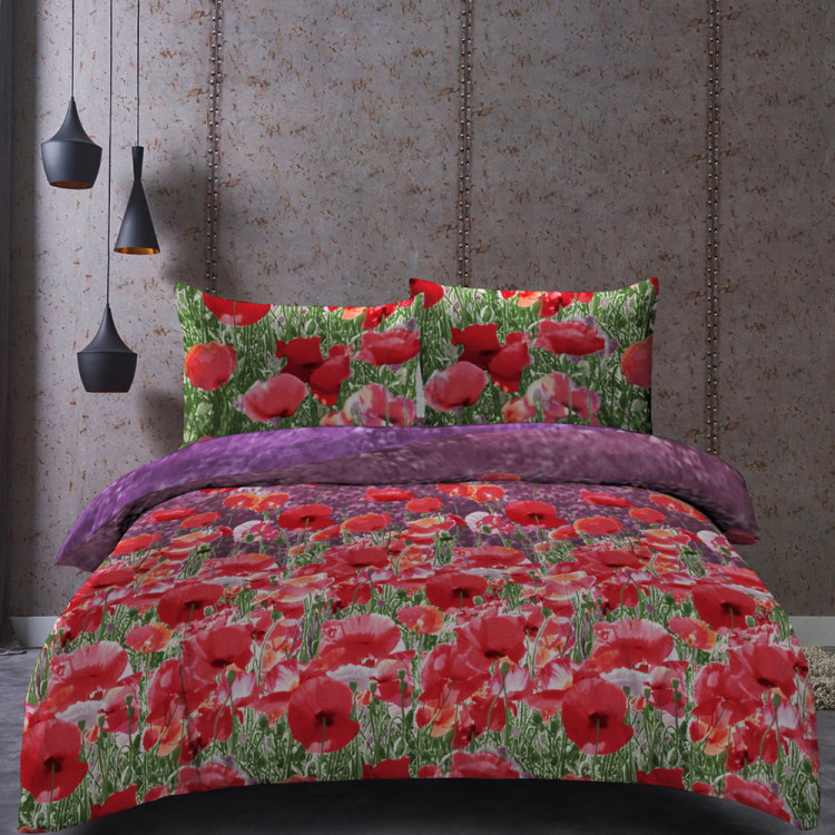 Pościel 140x200 bawełna satynowa 3D Cotton World gruba 2 części 2473 maki