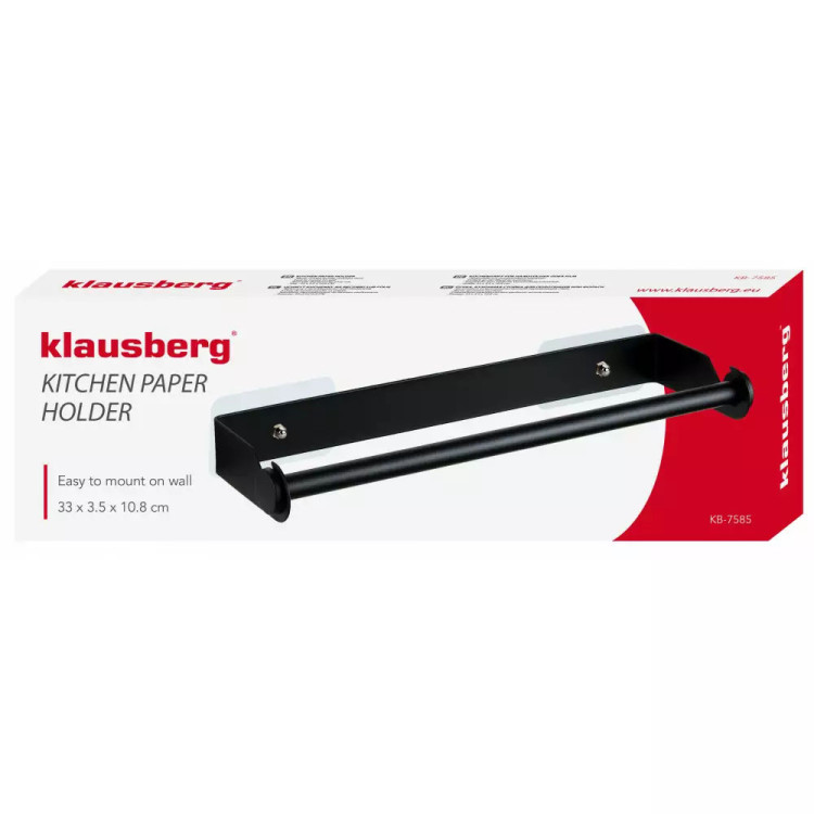 Uchwyt stalowy wieszak na ręcznik kuchenny czarny Klausberg KB 7585