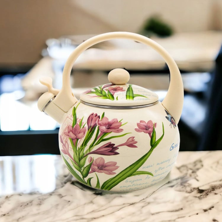 Czajnik tradycyjny z gwizdkiem emaliowany 2,2 litra MeyerHoff Krokus