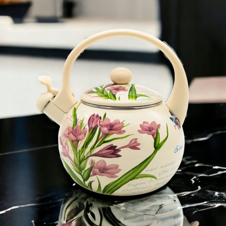 Czajnik tradycyjny z gwizdkiem emaliowany 2,2 litra MeyerHoff Krokus