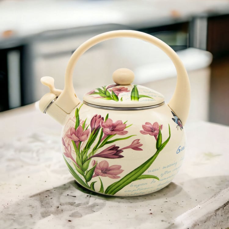 Czajnik tradycyjny z gwizdkiem emaliowany 2,2 litra MeyerHoff Krokus