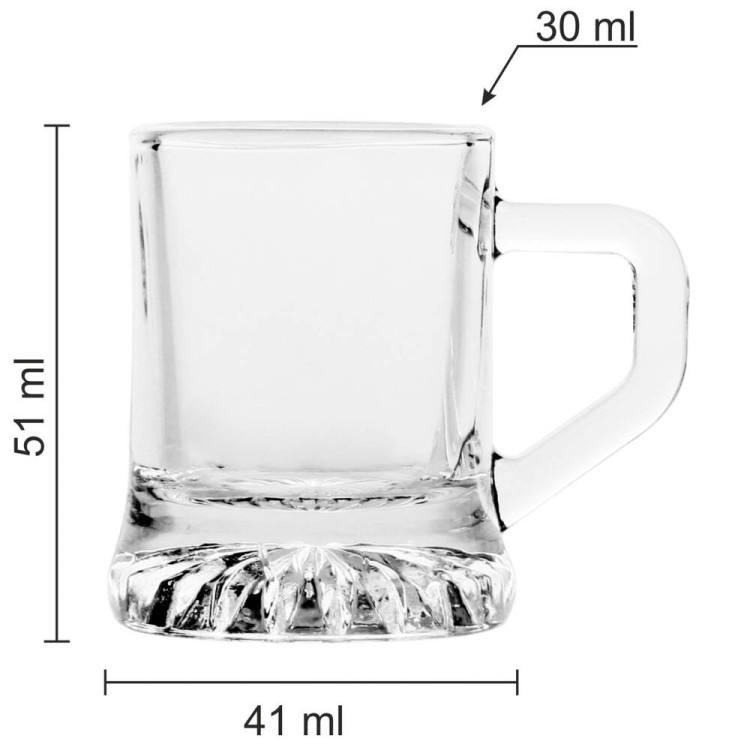 Kieliszki do wódki kufelki 30 ml Glasmark komplet 6 sztuk na imprezę