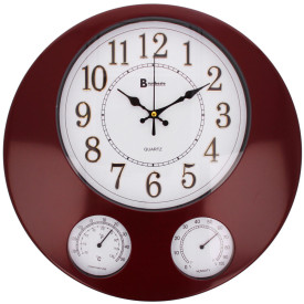 Zegar ścienny okrągły brązowy Brunbeste 1839 cichy nowoczesny 35.4cm