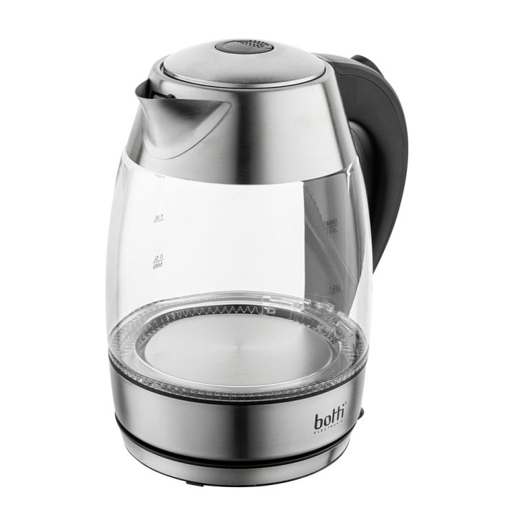 Czajnik elektryczny szklany Botti Electronic Darcy 1,8L 2200W- srebrny czarny
