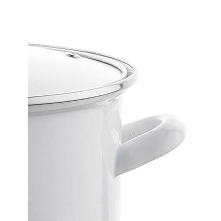 Garnek emaliowany 2,6 L prosty z pokrywką 18 cm Emalia Pleszew Arti