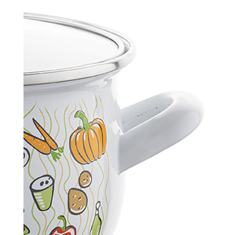 Garnek emaliowany 4.2 L z pokrywką 20cm Emalia Pleszew Pyza Lumino