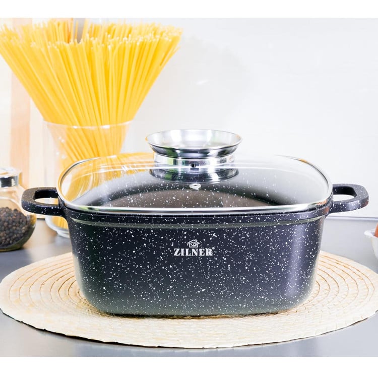 Garnek marmurowy z pokrywką Zilner ZL 9010 4.4L na indukcję 24 cm