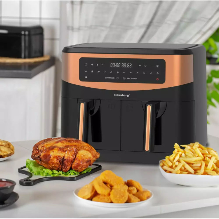 Frytkownica beztłuszczowa z podwójnym koszem 9L Klausberg KB 7589 1750W
