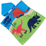 Ręcznik plażowy dla dzieci 60x120 cm Cotton World poncho z kapturem chłonna mikrofibra dinozaury PD 100-B (5)