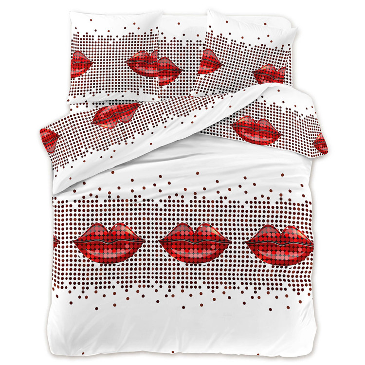 Pościel 200x220 bawełna satynowa 3D Cotton World gruba 3 części 2489 usta