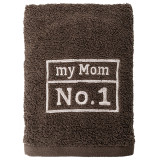 Ręcznik ozdobny 50x90 Florina My Mom No.1 ciemno-brązowy