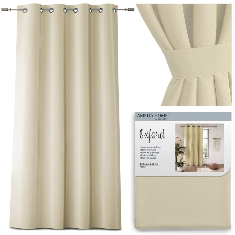 Zasłony na przelotkach 140x250 Oxford grube beżowe