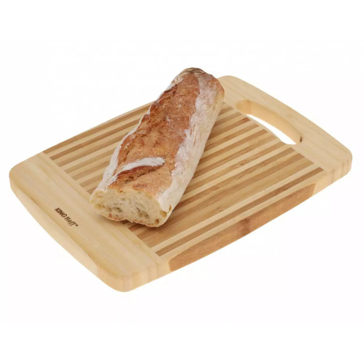 Deska do krojenia 27x19x1.8 cm prostkątna KingHoff KH 1137 drewniana kuchenna z uchwytem