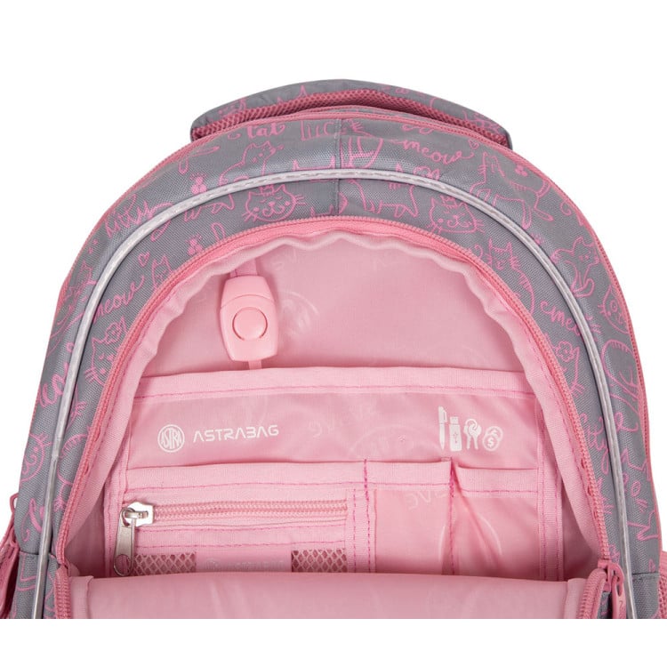 Plecak szkolny 3 komorowy 39x28x15 cm Astrabag Pink Kitty AB330