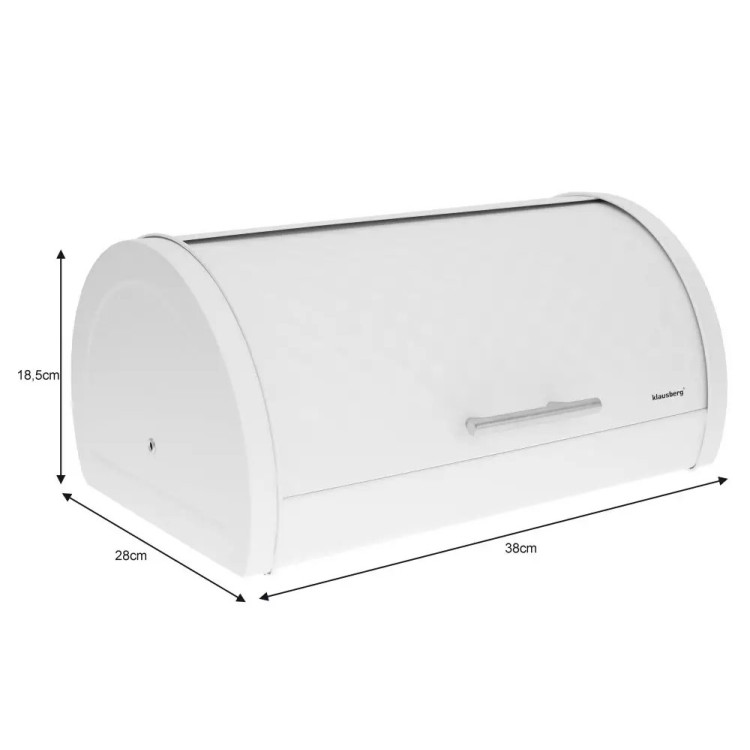 Chlebak metalowy Klausberg KB-7518 pojemnik na pieczywo stalowy biały