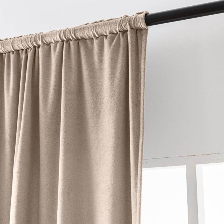 Zasłony zaciemniające na taśmie Cotton World Velvet na taśmie 140x250 cm latte