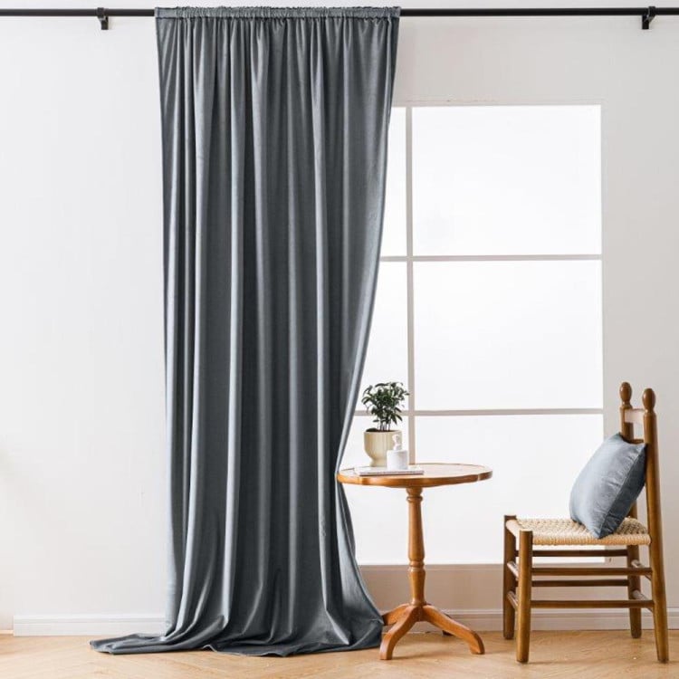 Zasłony zaciemniające na taśmie Cotton World Velvet na taśmie 140x250 cm stalowe