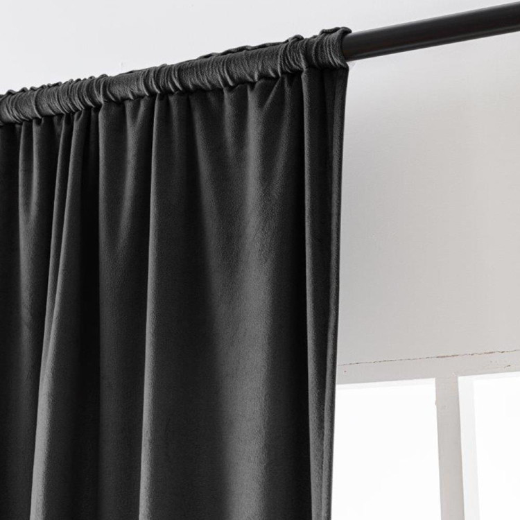 Zasłony zaciemniające na taśmie Cotton World Velvet na taśmie 140x250 cm grafit