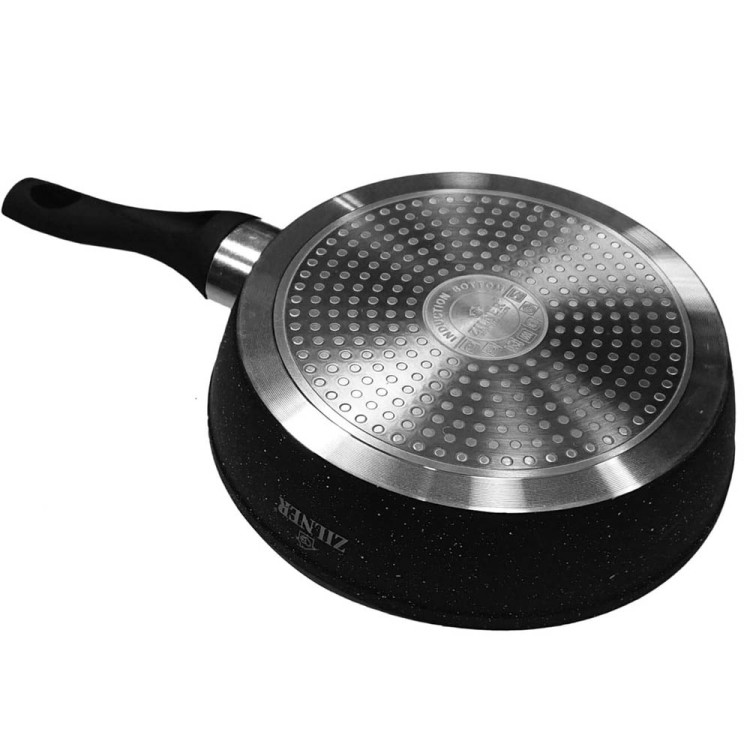 Patelnia marmurowa 20 cm Zilner ZL 7704 czarna głęboka 1.2 l indukcja gaz