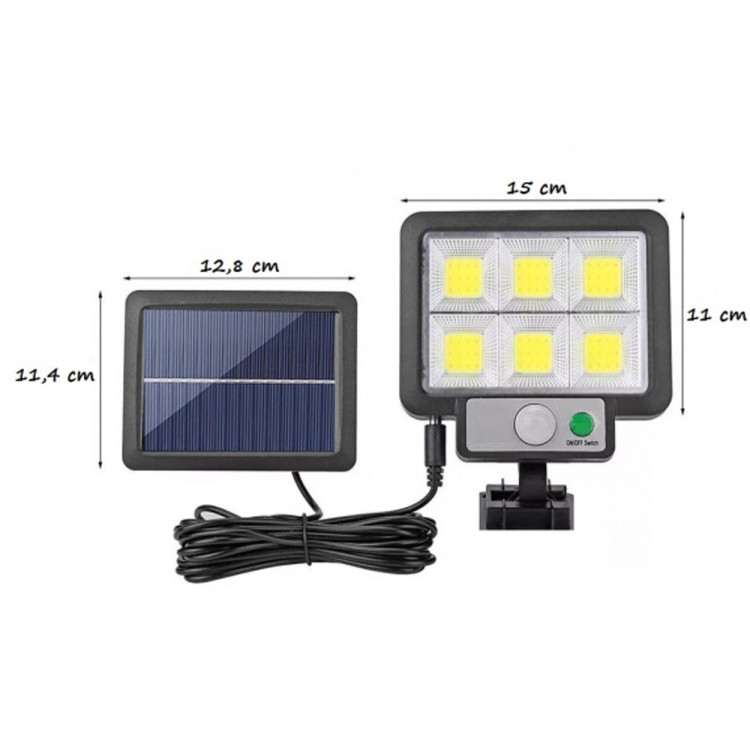 Lampa solarna z czujnikiem ruchu i zmierzchu oświetlenie zewnętrzne lampa elewacyjna T09