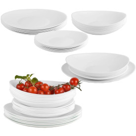 Serwis obiadowy Florina Prometeus 36 elementów białe talerze dla 12 osób