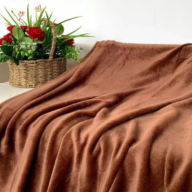 Koc 160x200 cm mikrofibra Cotton World miękki ciepły pled narzuta na łóżko brązowy