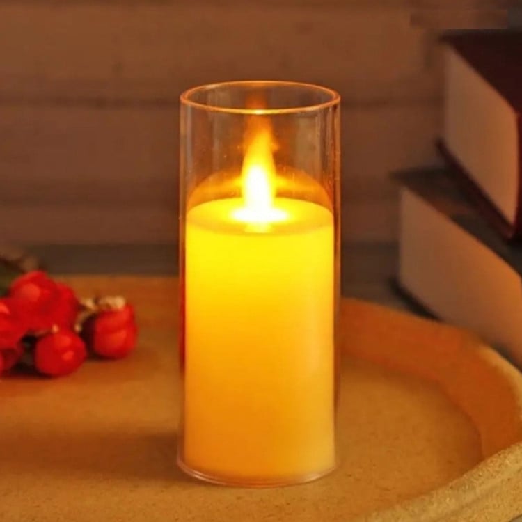 Świeczki LED w obudowie z ruchomym płomieniem zestaw 3 sztuk 10/12.5/15 cm wkłady LED do zniczy imitacja wosku