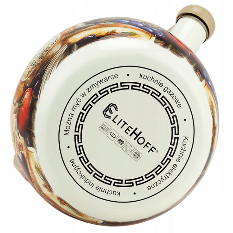 Czajnik tradycyjny emaliowany 2,2 litra Elitehoff E-5134 kremowy Toscana