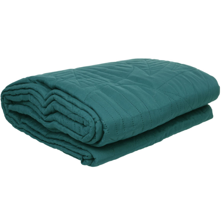 Narzuta na łóżko pikowana 220x240 cm Cotton World ciemna zieleń 2621