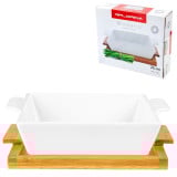 Naczynie ceramiczne na podstawie bambusowej do zapiekania 26 cm Florina Modeno kwadratowe