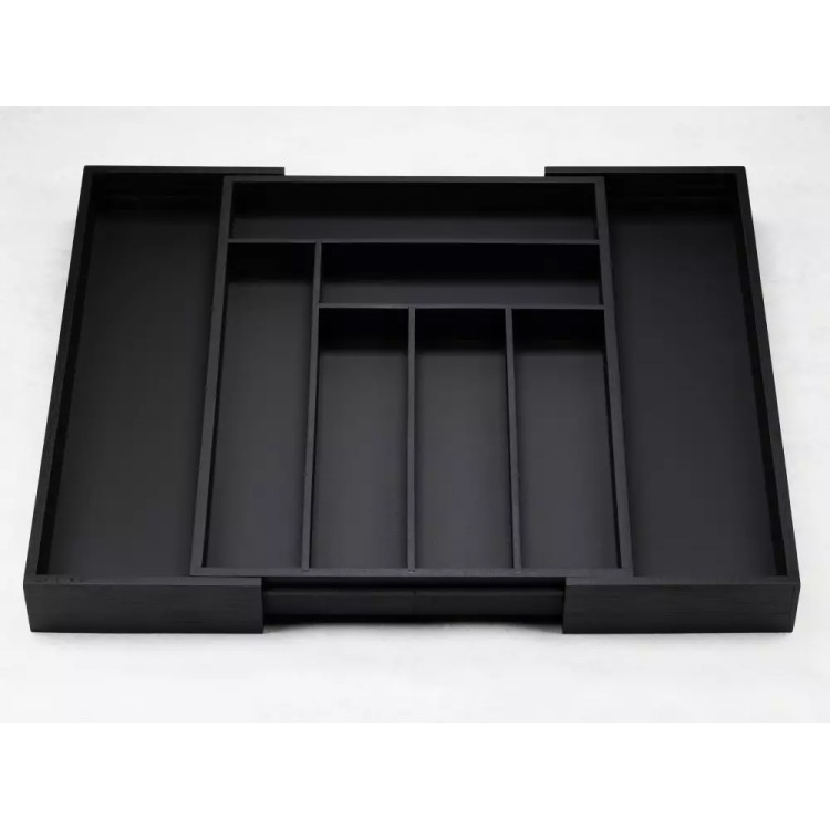 Wkład rozsuwany do szuflady czarny na sztućce 52x43x5 cm Kinghoff KH 1747 bambusowy organizer